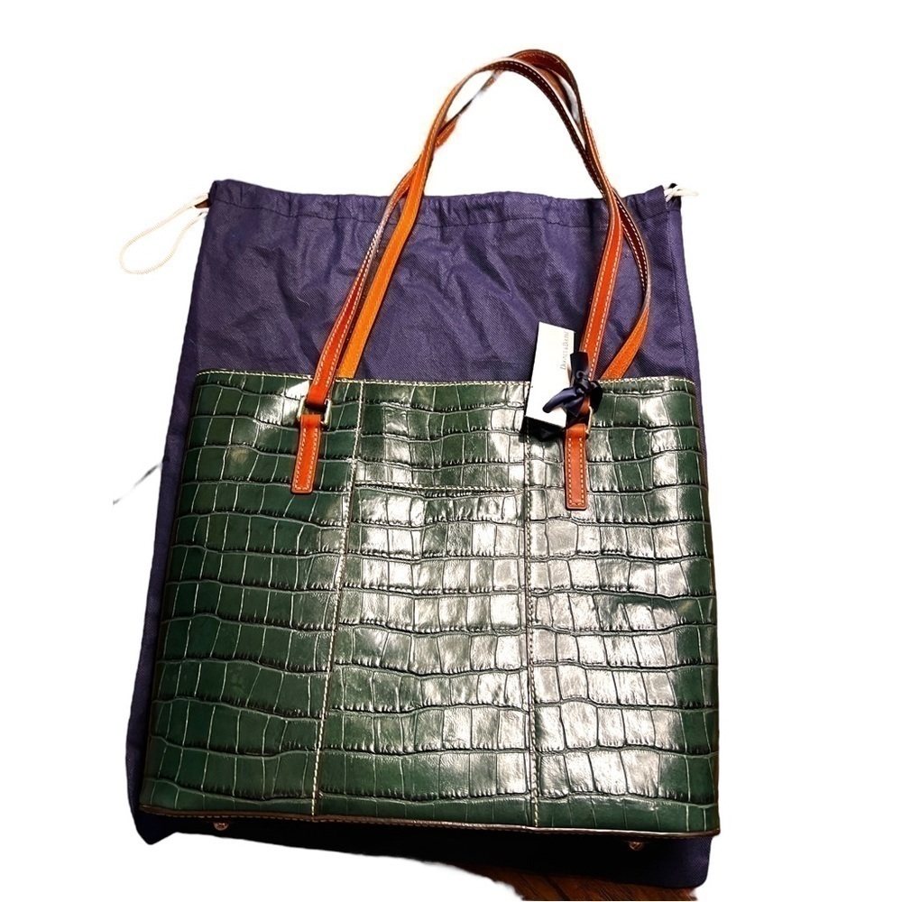 New ▶️ Dooney & Bourke ◀️ Green Croc Embossed Lexington Shopper Tote - Picture 6 of 16